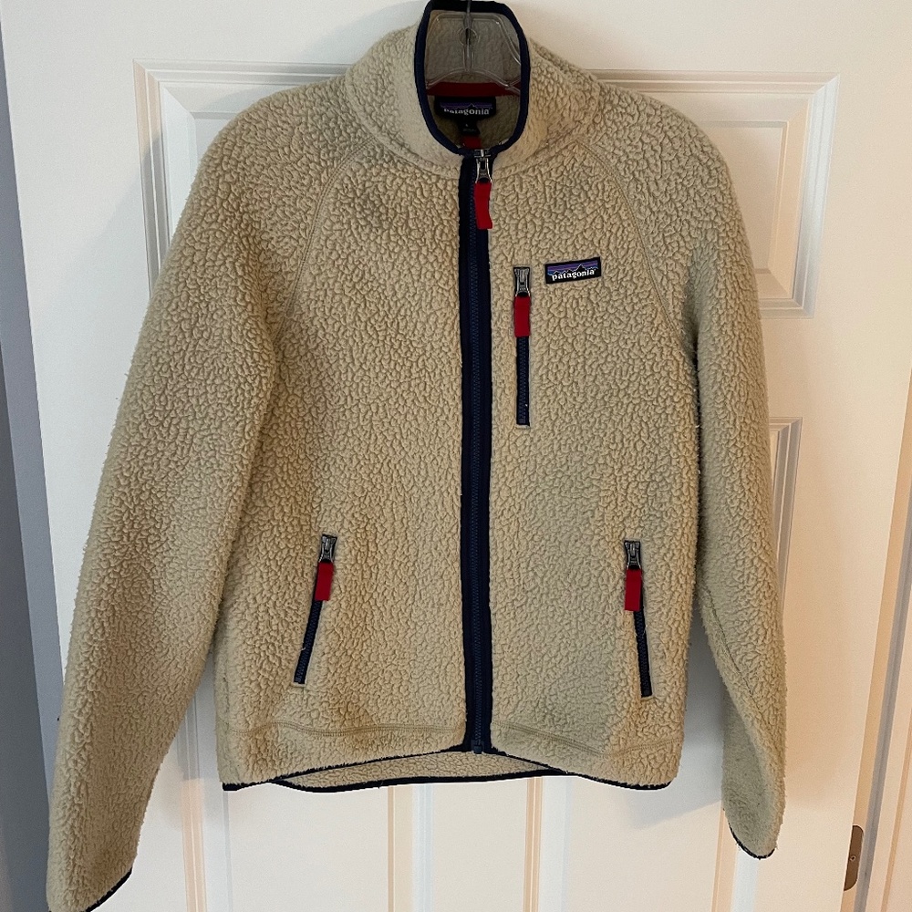 Patagonia Cream and Black Fleece Jacket